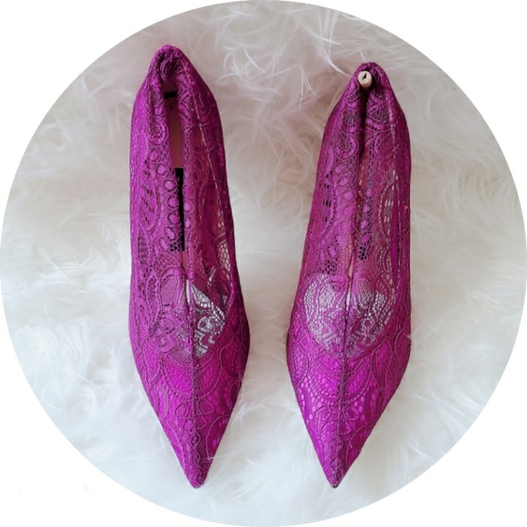 Sold Zara pink lace shoes Size 6 or 36 - Picture 2 of 4